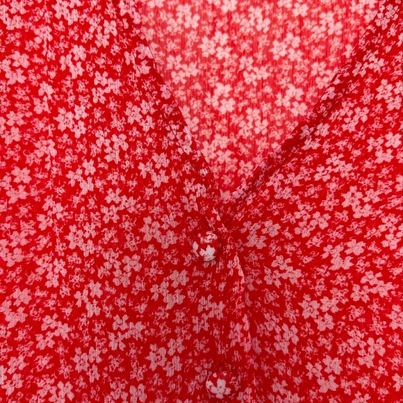 The Kooples red floral blouse, sz 3 - Picture 4 of 5